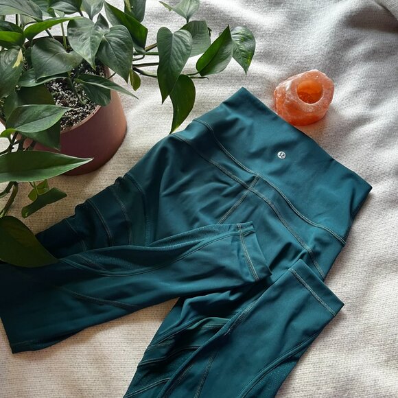 LULULEMON Wunder Under High-Rise Tight Teal *Mesh 28" - Picture 4 of 8